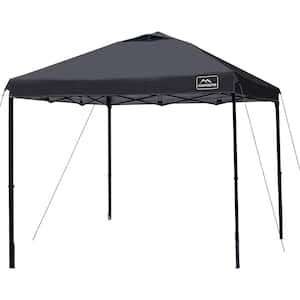 10 ft. x 10 ft. Outdoor Black Pop Up Commercial Portable Tent with Air Vent and Carry Bag