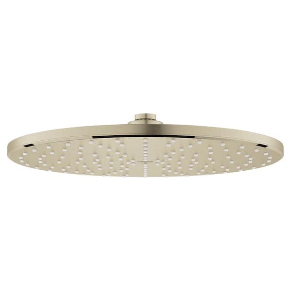 GROHE 1-Spray 12.2 in. Single Ceiling Mount Fixed Rain Shower Head in Brushed Nickel