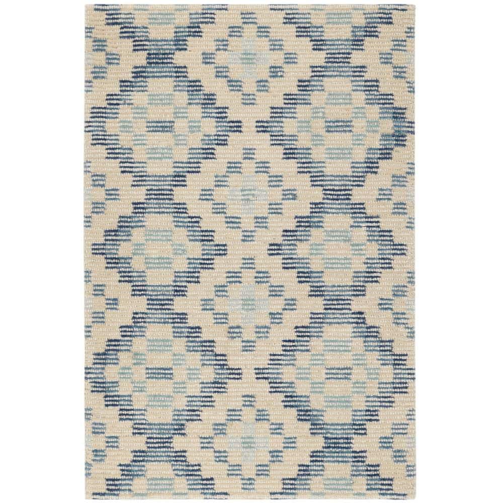 DASH & ALBERT Diamond Cove Hand Tufted Wool Blue 10 ft. x 14 ft. Indoor ...