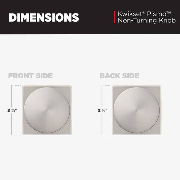 Pismo Square Satin Nickel Half-Dummy Door Knob Pismo Square Satin Nickel Half-Dummy Door Knob