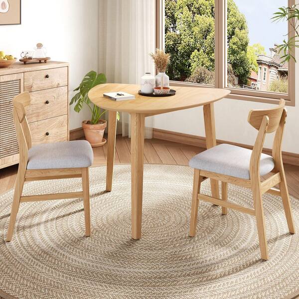 Roundhill Furniture Urban Style Solid Wood Leatherette Padded Parson Chair, Off-White, Set Of 2 - Chairs