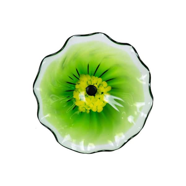 Dale Tiffany Fiore Bloom Green 12 in. Diameter Hand Blown Art Glass Wall Decor