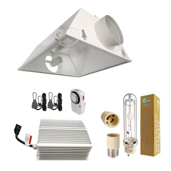 Hydro Crunch 315-Watt CMH Ceramic Metal Halide Grow Light System with in.  Large Air Cooled Reflector 315WAIRCOOL-KIT The Home Depot