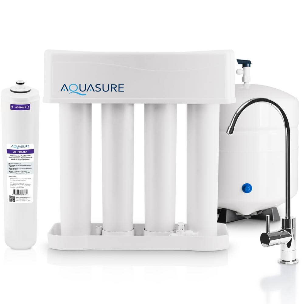 AQUASURE Premier Series Alkaline Remineralizing Reverse Osmosis Water Filtration System with Chrome Faucet