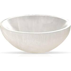 Selenite Crystal Bowl - 4 Inch for Smudging, Healing and Recharging Crystals, :Witchcraft Supplies - White