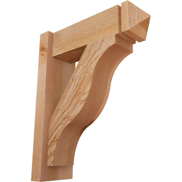Ekena Millwork 6 in. x 22 in. x 18 in. Western Red Cedar Fuston Arts and Crafts Rough Sawn Outlooker