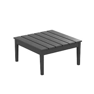 Shoreside Gray Modern 17 in. Tall Square HDPE Plastic Outdoor Patio Conversation Coffee Table