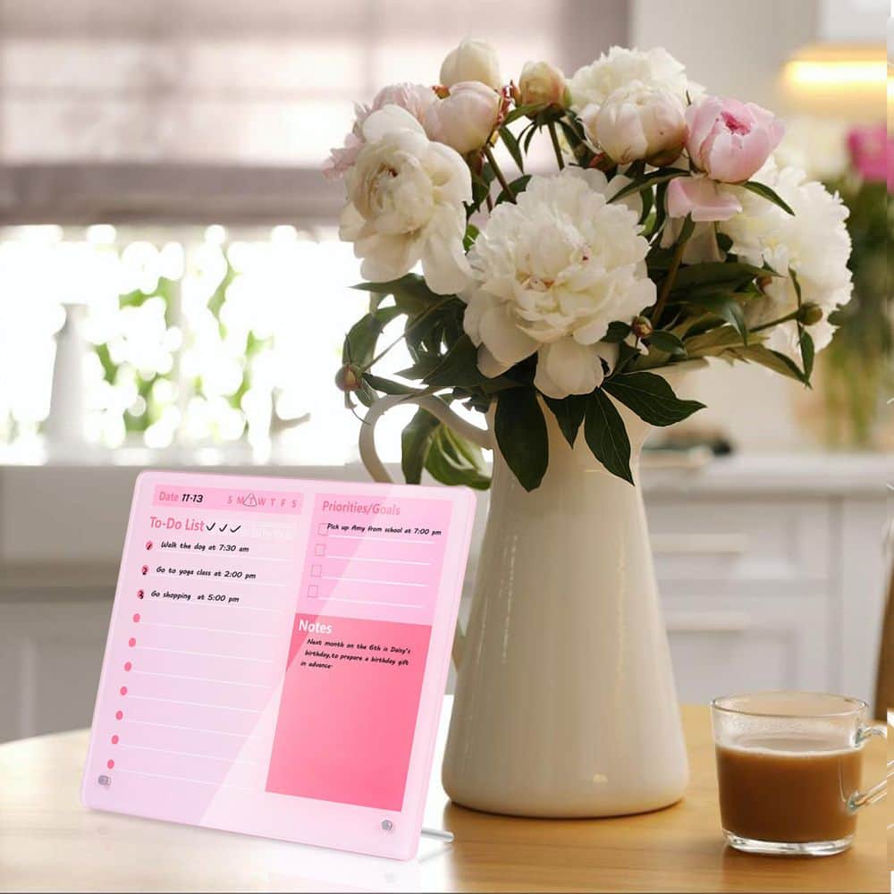 1-Pack Acrylic Dry Erase Board with Stand, 12 in. x 10 in. Frameless Pink Whiteboard for Office/Home/School price history on PriceWatchPro