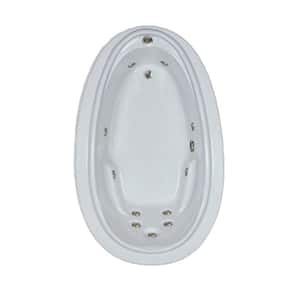 Premier 72 in. Acrylic Oval Drop-in Whirlpool Bath Bathtub in White