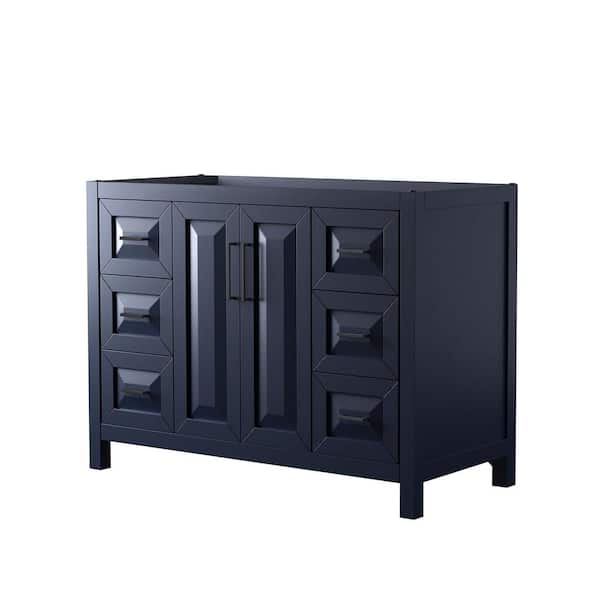 Wyndham Collection Daria 47 in. W x 21.5 in. D x 35 in. H Single Bath Vanity Cabinet without Top in Dark Blue