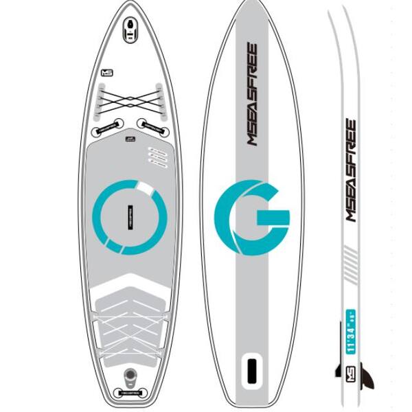 Horizon 11 ft. L x 34 in. White Inflatable Stand Up Wide Paddle Board with Premium Sup Accessories