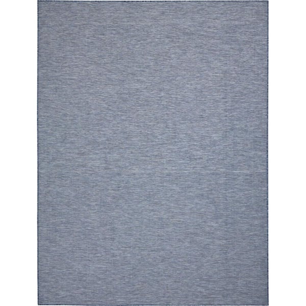 Navy Blue 7 X 10 ft. Woven Abstract Polyester Runner Indoor/Outdoor Area Rug