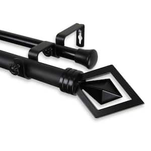 Lenore 160 in. - 240 in. Adjustable 1 in. Dia Double Curtain Rod in Black