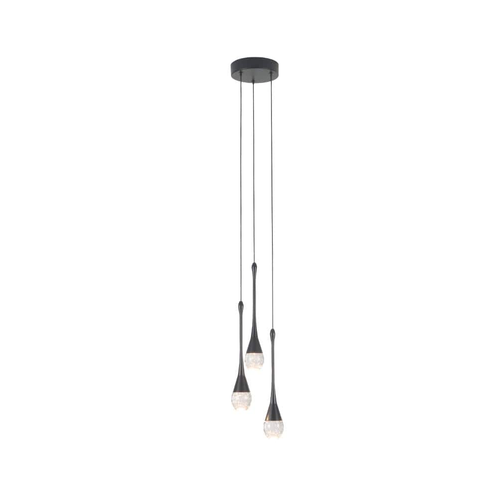 3 Lights Raindrop Black LED Chandeliers for Dining Room Entrance,with Bubbles Crystal Shade price history on PriceWatchPro