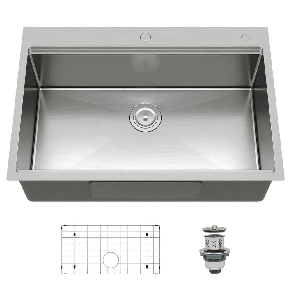 Garvee Workstation 36 in. Drop-In/Undermount Kitchen Basin, Single Bowl ...