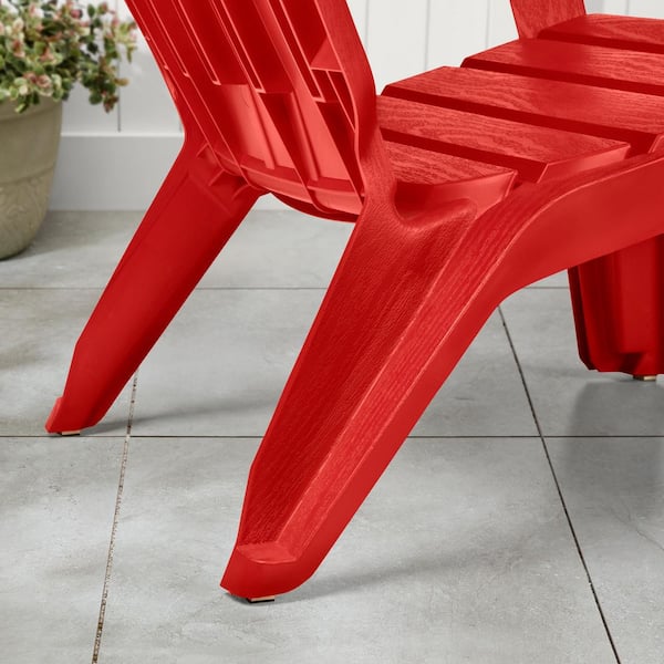 StyleWell Ruby Red Plastic Adirondack Chair with Cup and Phone