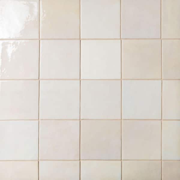 Cloe Subway Glossy Creme 5 in. x 5 in. Handmade-Look Ceramic Wall Tile (10.83 sq. ft./Case)