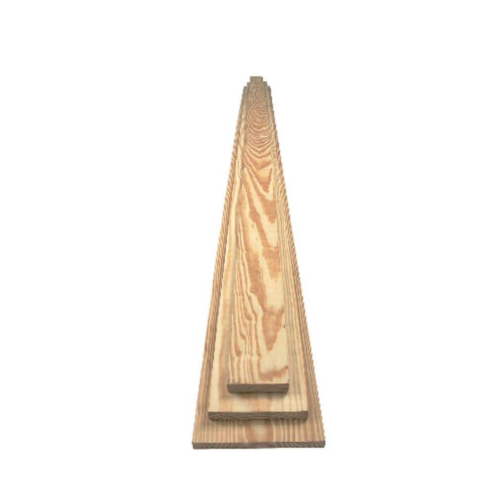 1 in. x 4 in. x 8 ft. Southern Yellow Pine Tongue and Groove Board ...
