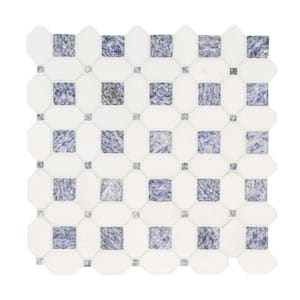 Azula Hatchwork 11.75 in. x 12 in. Polished Marble Floor and Wall Tile (1 sq. ft./Each)