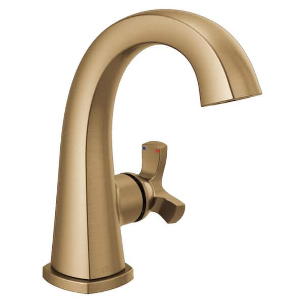 Delta Stryke Gold Single Handle Single Hole Bathroom Faucet with Metal Pop-Up Assembly in Lumicoat Champagne Bronze