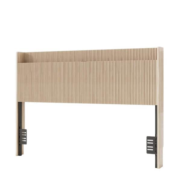 Fluted Wood Headboard,Freestanding Bed Headboard with Adjustable Metal Brackets for Twin Full Queen Size Bed in Oak