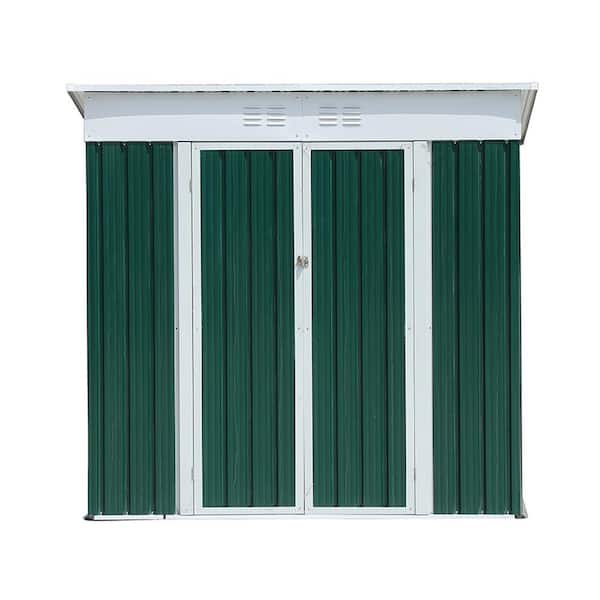 Boosicavelly 5 ft. W x 3 ft. D Green Metal Outdoor Storage Shed with Sliding Doors (15 sq. ft.)