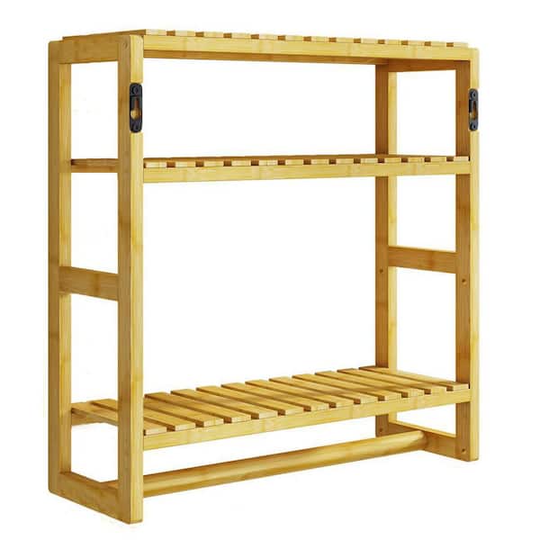 16.62 in. W x 16.94 in. H x 5.9 in. D Brown Bathroom Over-the-Toilet Storage in Bamboo