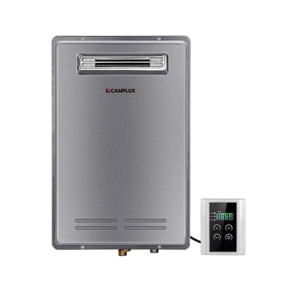 Camplux 3-Sec On Demand 5.28 GPM Residential Natural Gas Tankless Water Heater For 3-6 Points Use, Remote Control