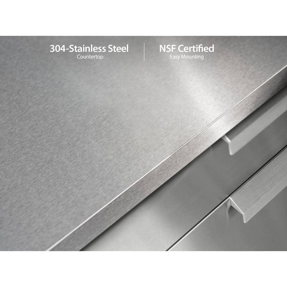 Stainless Steel 3-Piece Outdoor Kitchen Cabinet Set with Sink
