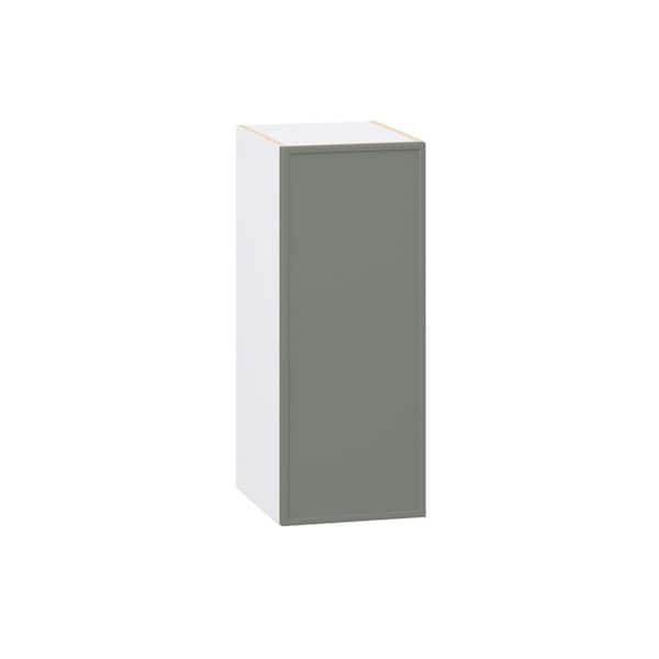 Fairview 12 in. W x 14 in. D x 30 in. H Assembled Slim Shaker Wall Kitchen Cabinet in Moss Green