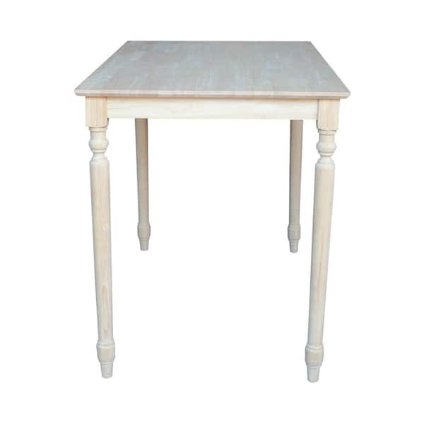 Unfinished Solid Wood Counter Height Table