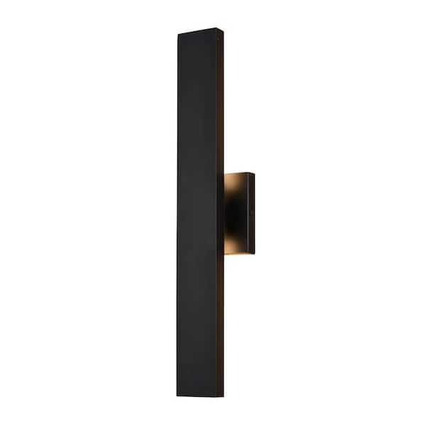 VAXCEL Owen Aluminum 1-Light Backlit Integrated LED Matte Black Indoor Outdoor Wall Sconce Lantern