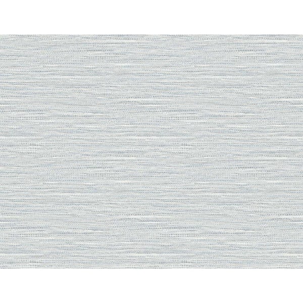 60.75 sq. ft. Tedlar Blue Mist Braided Faux Jute High Performance Vinyl Unpasted Wallpaper Roll