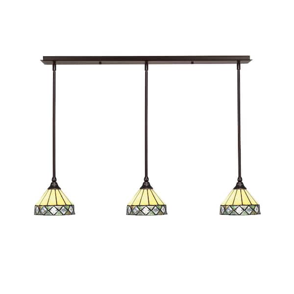 Livingston 100-Watt 3-Light Dark Granite Shaded Pendant Livingston 100-Watt 3-Light Dark Granite Shaded Pendant