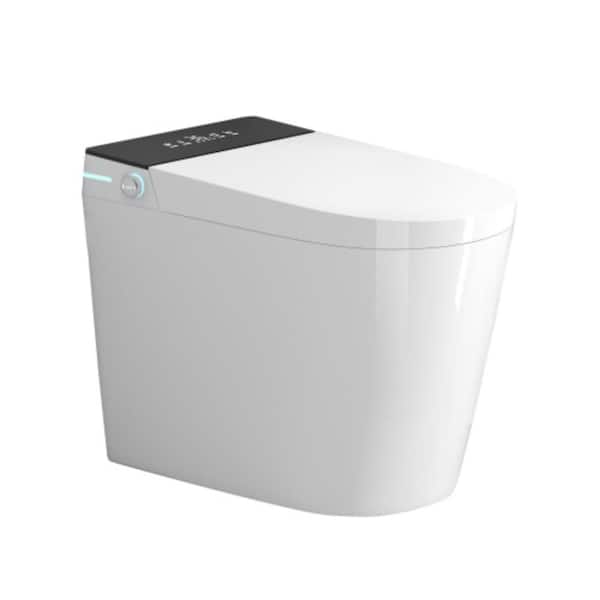 Elongated Bidet Toilet 1.28 GPF in White with Adjustable Sprayer Settings Deodorizing Off-Seat Auto Flushing Soft Close
