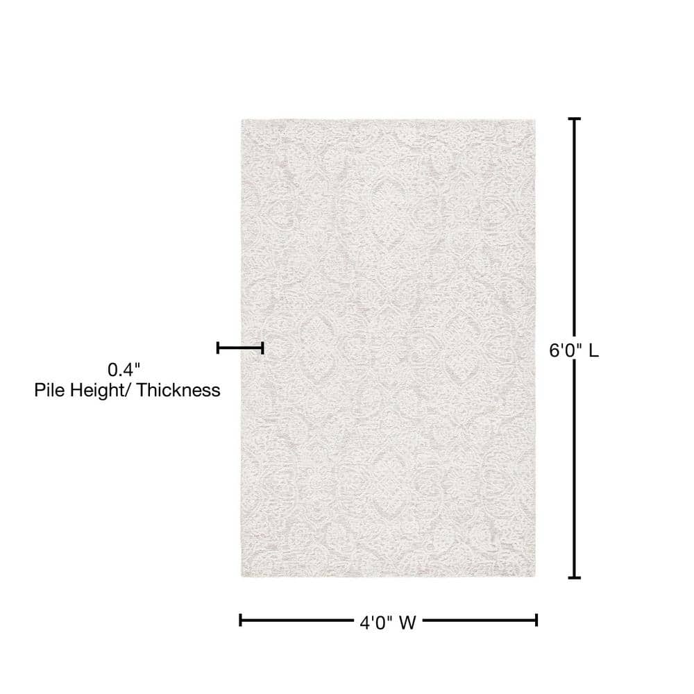 Natural Ivory Hand-Tufted Wool 4' x 6' Area Rug