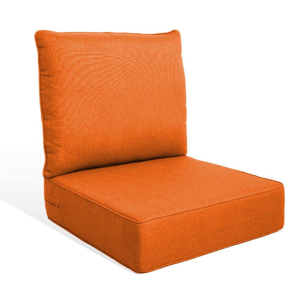 Duraolex 22 in. W x 24 in. D x 6 in. Thick 2-Piece Deep Seating Outdoor Lounge Chair Olefin Cushion, Orange price history on PriceWatchPro