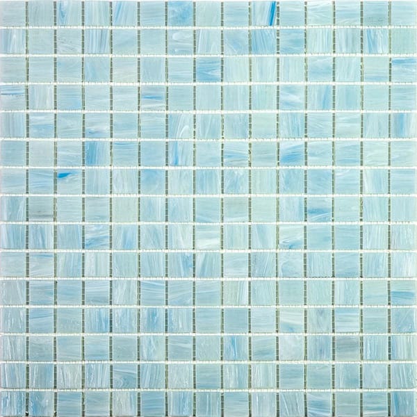 Apollo Tile Celestial 4" x 6" Glossy Columbia Blue Glass Mosaic Uniform square Wall & Floor Sample Tile 0.13 sq. ft./Piece (1-Pack)