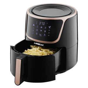 7 Qt. Black/Copper Air Fryer with Dehydrator and 3 Stackable Racks with 8 Functions
