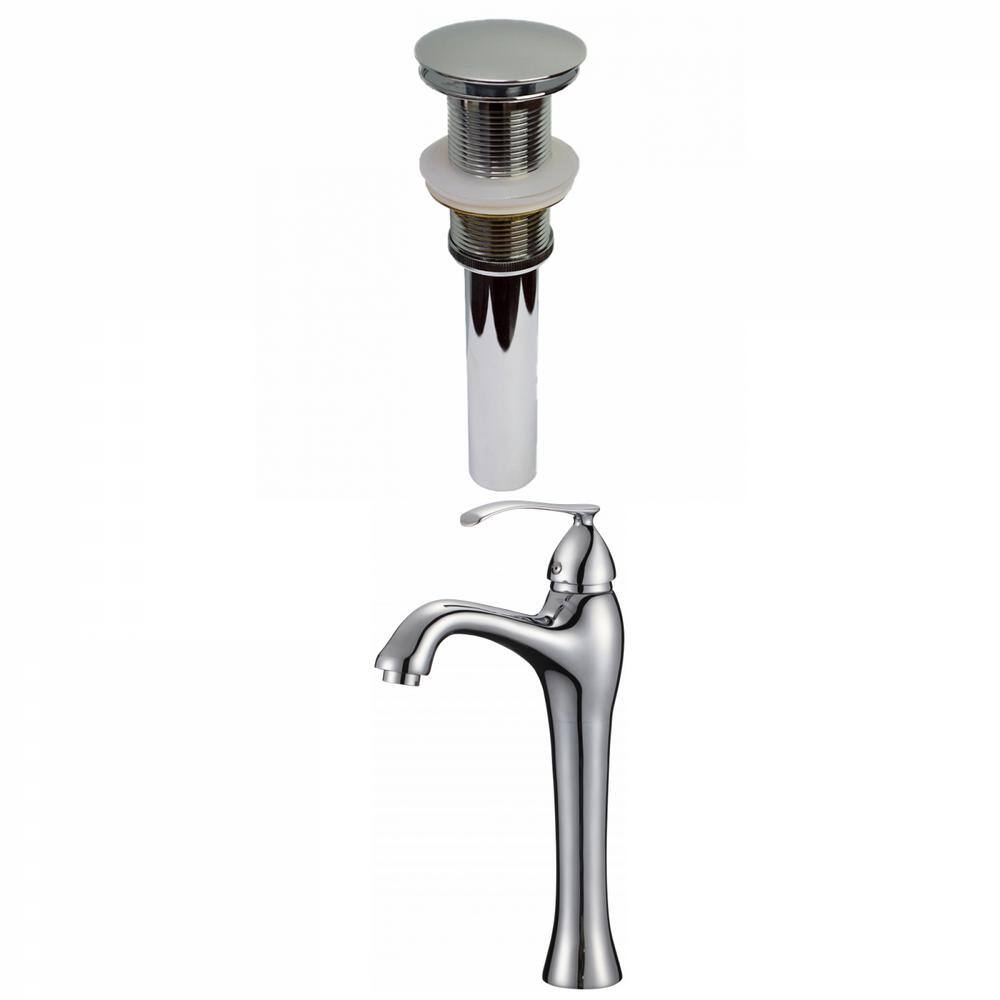 Katrina Single Handle Vessel Sink Faucet with Pop-Up Drain in Brushed Chrom