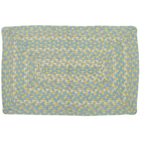 Park Designs 20 in. x 30 in. Blue and Yellow Cottage Braided Rectangle Rug  4957-270 - The Home Depot