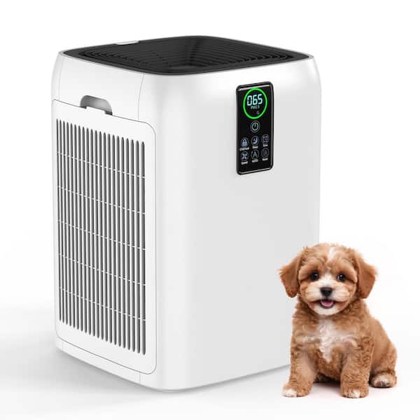 3600 sq. ft. HEPA-True Personal Console Air Purifier in Whites, Activated Carbon, 99.97% Cleaner, 385CFM for Medium Room