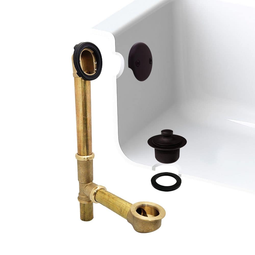 14 in. Brass Pull & Drain Bath Waste Drain Kit, 17 Gauge Tubing in Oil Rubbed Bronze price history on PriceWatchPro