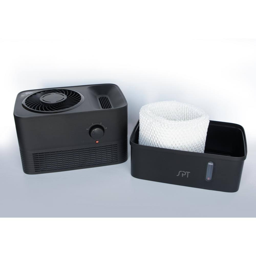 Black 1-Gallon Evaporative Tabletop Humidifier with Automatic Shutoff