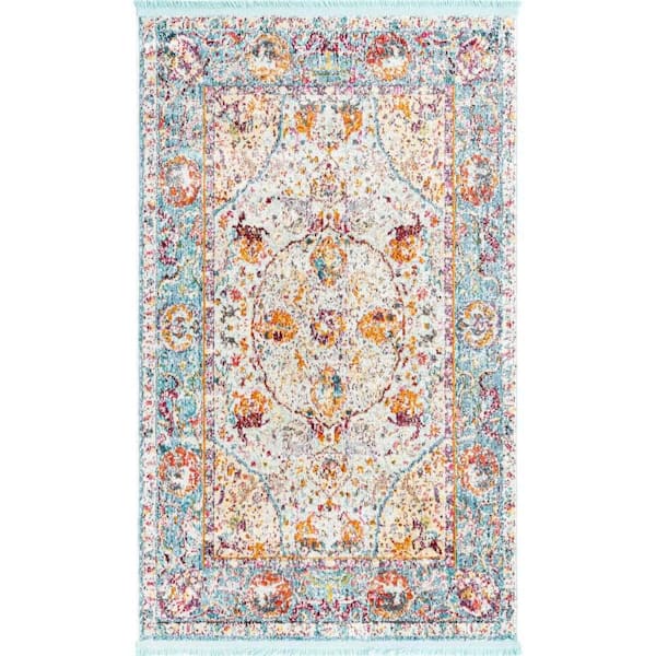 Unique Loom Baracoa Rumba Light Blue 3' 3 x 5' 3 Area Rug