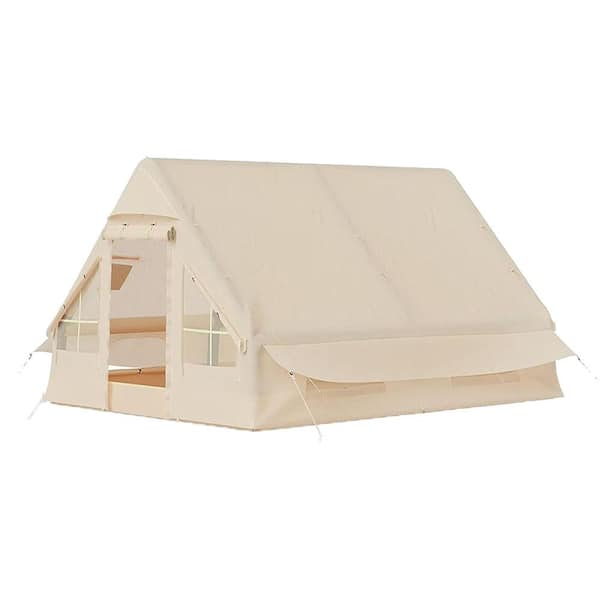 HOMMOW 9 ft. x 12 ft. Extra Large Inflatable Camping Tent with Pump, Glamping Tents Easy Setup 4-Season Waterproof Windproof