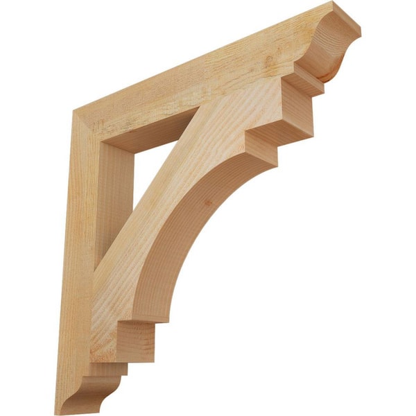 Ekena Millwork 4 in. x 26 in. x 26 in. Douglas Fir Merced Traditional Rough Sawn Bracket