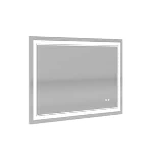 48 in. W x 30 in. H Rectangular Frameless Memory Anti-Fog Dimmable LED Light Wall Bathroom Vanity Mirror