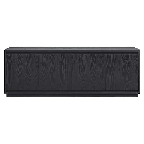Meyer&Cross Presque 68 in. Black Grain Rectangular TV Stand Fits TV's up to 75 in.