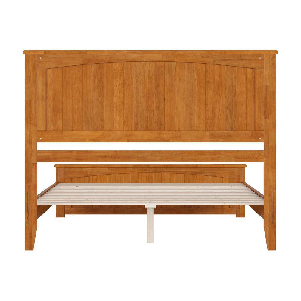 Naples Queen Light Toffee Solid Wood Platform Bed with Headboard and Footboard